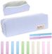 Merkloos Aesthetic Étui à stylos - Avec 10 capuchons de protection pour crayons - Pour filles et adultes - Bleu ciel
