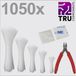 TRU COMPONENTS TC-13377616 T24CA115 Serre-tête Blanc Stabilisé aux UV 1050 pièce(s)