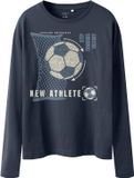 NAME IT - NKMPOPASTAR LS TOP BOX - Jongens - Lange mouwen shirts - Katoen - 134/140 - India Ink