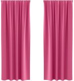 vidaXL Blackout Gordijnen met Ringen 2 st Felroze 245 x 140 cm
