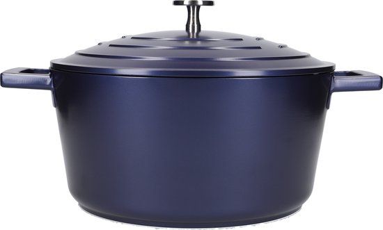MasterClass Lichtgewicht Braadpan met Deksel - 24 cm - 4 Liter - Blauw