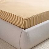 NOUS Kids katoenen gestreepte hoeslaken ledikant 60x120 cm - geelbruin