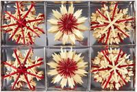 HEITMANN DECO Kerstboomversiering - strohanger 16-delige set - kerstboombehang van natuurlijk materiaal, kerstboomhanger rood beige