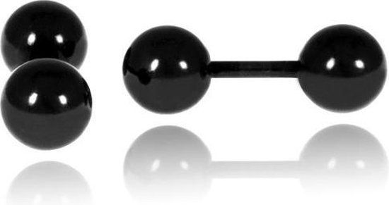 LGT JWLS LGT Jewels Stud oorbellen Dubbel Bol 4mm Zwart