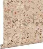 ESTAHome Behang Veldbloemen Zand Beige