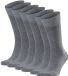 FALKE Happy 6-Pack eenkleurig katoen multipack sokken heren grijs - maat 39-42