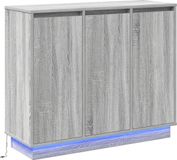 vidaXL LED Dressoir Grijs Sonoma 90 x 32 x 75 cm Bewerkt Hout