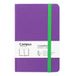 Campus Bullet Journal A6 Notitieboek met gladde vellen, genaaid notitieboek met vaste omslag, 96 vellen à 75 g, elastische sluiting, tas en bladwijzer (A6, glad, paars)