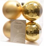Decoris Boules de Noël - 8x pièce - or - D10 cm - plastique