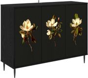 vidaXL Dressoir BREMEN Zwart eiken 102 x 33 x 76 cm Bewerkt hout