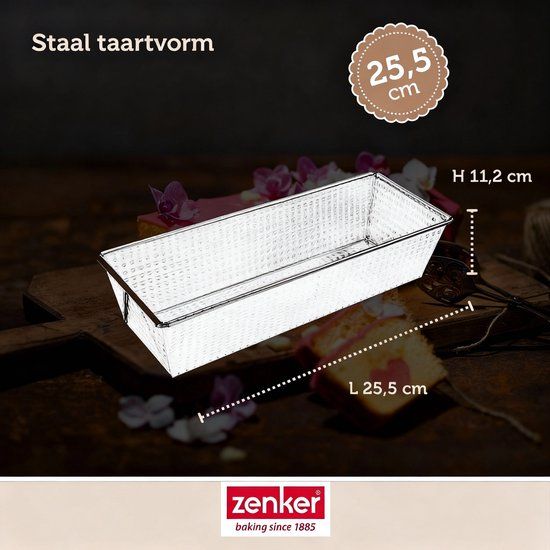 Zenker Cakevorm 25,5 cm Grijs Staal Rechthoek