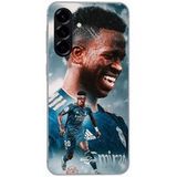 Maniacase Etui Voor Samsung Galaxy A26 Vinicius JR Real Madrid Blauw Behang