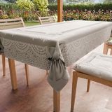 PETTI Artigiani Italiani - Tafelkleed Vlekbestendig Rechthoekig 140x360 cm 18 Personen, Afwasbaar Keukentafelkleed van Microvezel, Design Strik Grijs Shabby Chic, 100% Made in Italy