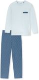 SCHIESSER Pyjama lang Pied-de-poule Heren Lichtblauw 100% Katoen 4XL