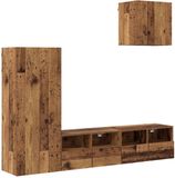 vidaXL Meuble TV 4 pièces Vieux bois Bois traité