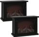 Gerimport Sfeerhaard - 2x - zwart - met led verlichting - L28 x B12 x H20 cm - open haard