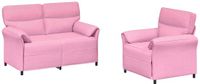 vidaXL Canapé 2 places Rose Tissu