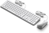 Satechi Slim CLX3 Bekabeld Mouse & Toetsenbord Combo – Compact & Gestroomlijnd Ontwerp – Duurzame & Lichtgewicht Constructie – USB-C met Bevestigde USB-A Adapter - Grijs