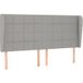 Tête de lit en tissu gris 163x23x118/128 cm