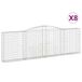 Syfax Gegalvaniseerde stalen gaasbakken, 8 stuks, afmetingen 400x30x120/140 cm