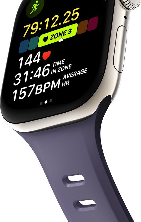 Nomad Tempo Watchband 45-46 mm – Slimme pin-en-tuck sluiting – Duurzaam FKM-rubber – Waterproof voor workouts en dagelijks gebruik - Paars