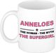 Bellatio Decorations naam cadeau mok - Anneloes - Woman Myth Supergirl - koffiemok - 300 ml - collega - moederdag
