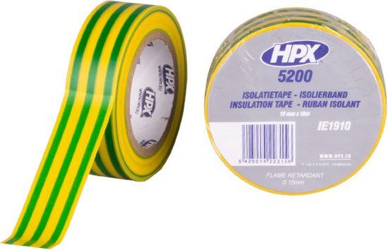 HPX WKK Nederland B.V. PVC isolatietape - geel/groen 19mm x 10m