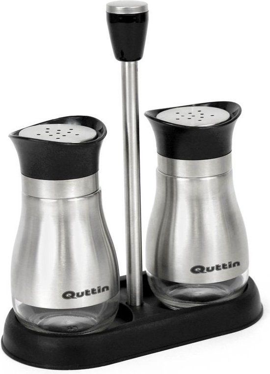 Quttin RVS Peper en Zout Strooiset - Zilver - Set van 2