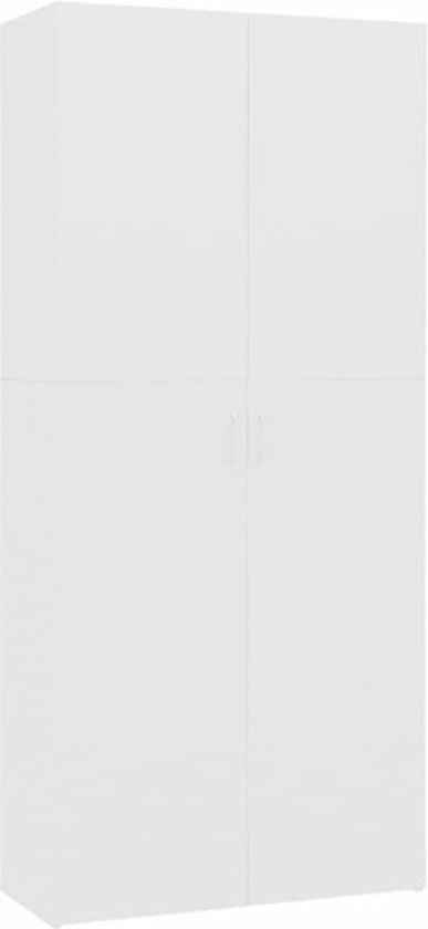 vidaXL Schoenenkast - 80x35,5x180 cm - bewerkt hout - wit