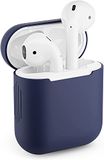 Beschermhoes Apple Airpods 1 siliconen hoes - perfecte pasvorm (donkerblauw)