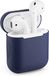 Beschermhoes Apple Airpods 1 siliconen hoes - perfecte pasvorm (donkerblauw)