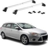 Omac Barres De Toit Transversales Certifiées Tüv Pour Ford Focus Iii Break 2011-2018 – Verrouillables (4 Antivols) – Charge Max 100 Kg – Fixation Durable Argent