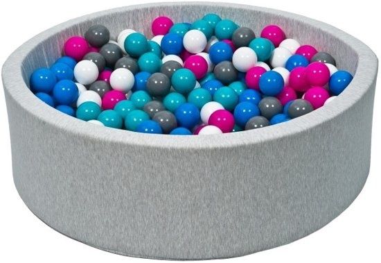 Viking Choice Ballenbak grijs 90x30 cm met 150 ballen Ø 7 cm - stevig ballenbad - Multi gekleurd