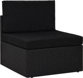 vidaXL Middenbank sectioneel poly rattan zwart