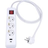 as - Schwabe Stekkerdoos 3-voudig wit met 2 USB-poorten