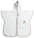 Filet Badponcho voor baby's en kinderen tot 2 jaar, badjas met capuchon van katoenen badstof, tas van Aida-stof om op te borduren, Made in Italy, eenheidsmaat, wit en taupe