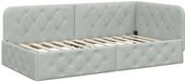 vidaXL Hoekbedframe Lichtgrijs 90 x 190 cm Fluweel