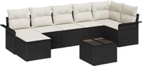 vidaXL - Tuinbank - Set - 8 - st - Zwart - poly - rattan