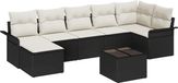 vidaXL - Banc de jardin - Set - 8 - pièces - Noir - poly - rotin