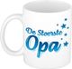 Bellatio Decorations Shoppartners Bv De stoerste opa cadeau koffiemok - drink beker - wit met blauwe sterretjes - verjaardag cadeau