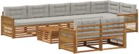 vidaXL Hoek loungeset 4-zits acacia hout naturel en lichtgrijs