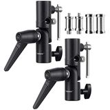 TARION Blitzneiger Parapluhouder incl. 1/4" 3/8" & 3/8" 1/4" Spigot schroefdraadadapter voor lampstatief, flitsers en reflexschermen doorschijnende schermen fotostudio (2 stuks)