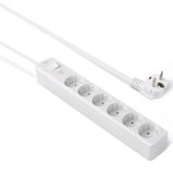 Amazon Basics Stekkerdoos met 6 stopcontacten, 600 Joule stekkerdoos met overspanningsbeveiliging, 1.4 meter, wit