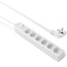 Amazon Basics Stekkerdoos met 6 stopcontacten, 600 Joule stekkerdoos met overspanningsbeveiliging, 1.4 meter, wit