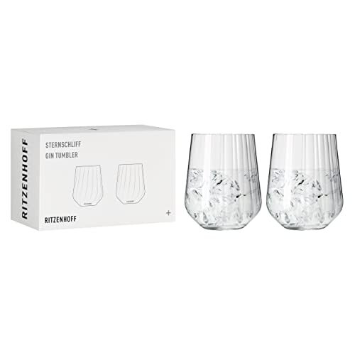 Ritzenhoff STERNSCHLIFF Gin Tumbl-set #2, van kristalglas, 710 ml, vaatwasmachinebestendig, in geschenkverpakking, helder, 3771001