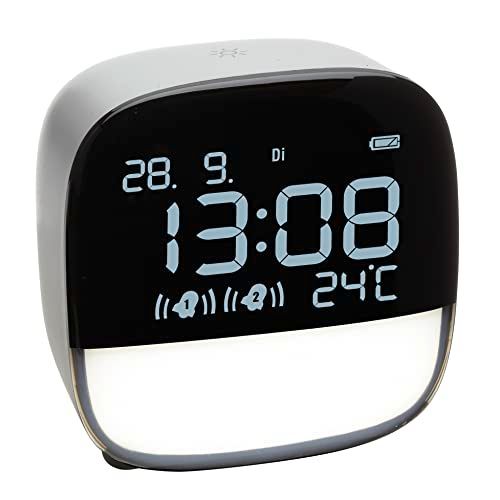 TFA Digitale wekker met led-nachtlampje - Wit
