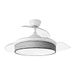 Eden pulse Witte ventilator met groefdesign, 72 W, 7200 lm, 3 uitklapbare vleugels, geïntegreerde led, afstandsbediening, 39/54 x 49/108 cm