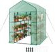 VEVOR Kas 137x206x196 cm, Foliekas, Tomatenkas, Tomatenkas met Ramen, PE-Hoes, 2 Verdiepingen, 14 Schappen, Roldeur met Ritssluiting, Kas voor De Tuin