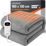 Monzana Warmtedeken - Elektrisch Fleece 180x130cm 120W - Grijs