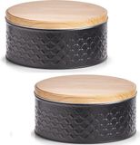 Zeller Voorraadblik - 6x - Zwart - 20 x 10 cm - 3,8 liter